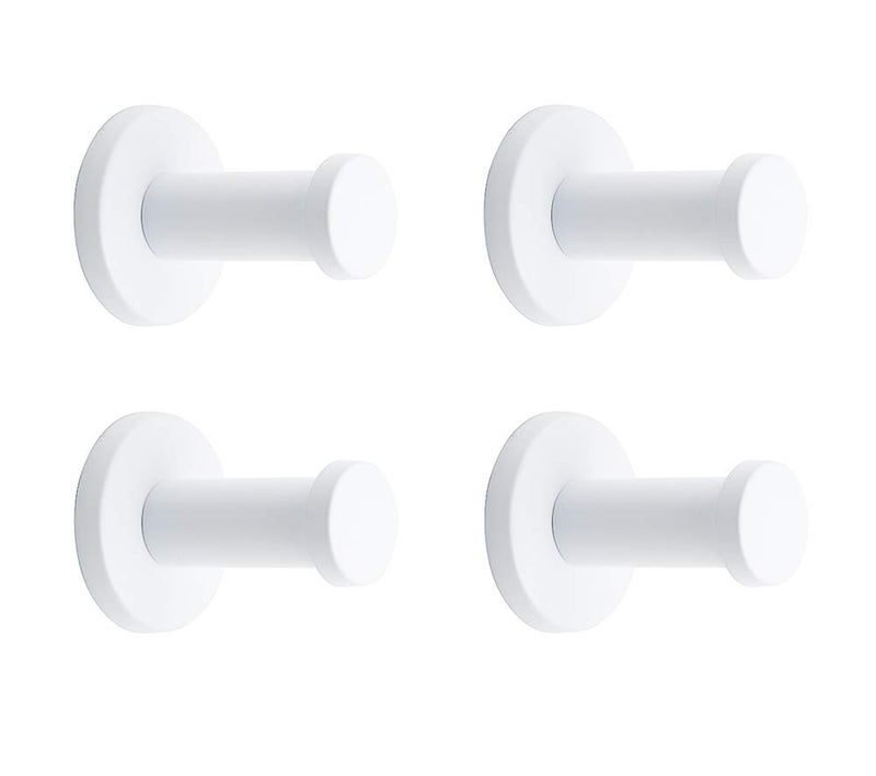 NELXULAS Classic White Stainless Steel Single Super Heavy Duty Wall Mount Hook, Coat Hanger, Bath Towel Hooks (2", 4 PCS) - Image 1